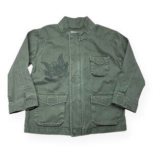 Utility Brand Cotton Jacket 5T Army Green Canvas Eagle Military Style Americana